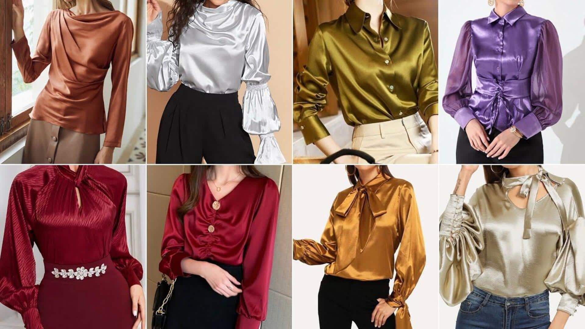 5 ลุคเสื้อบล็อกดีไซน์ที่แมตช์กับผ้าซาตินอย่างลงตัว