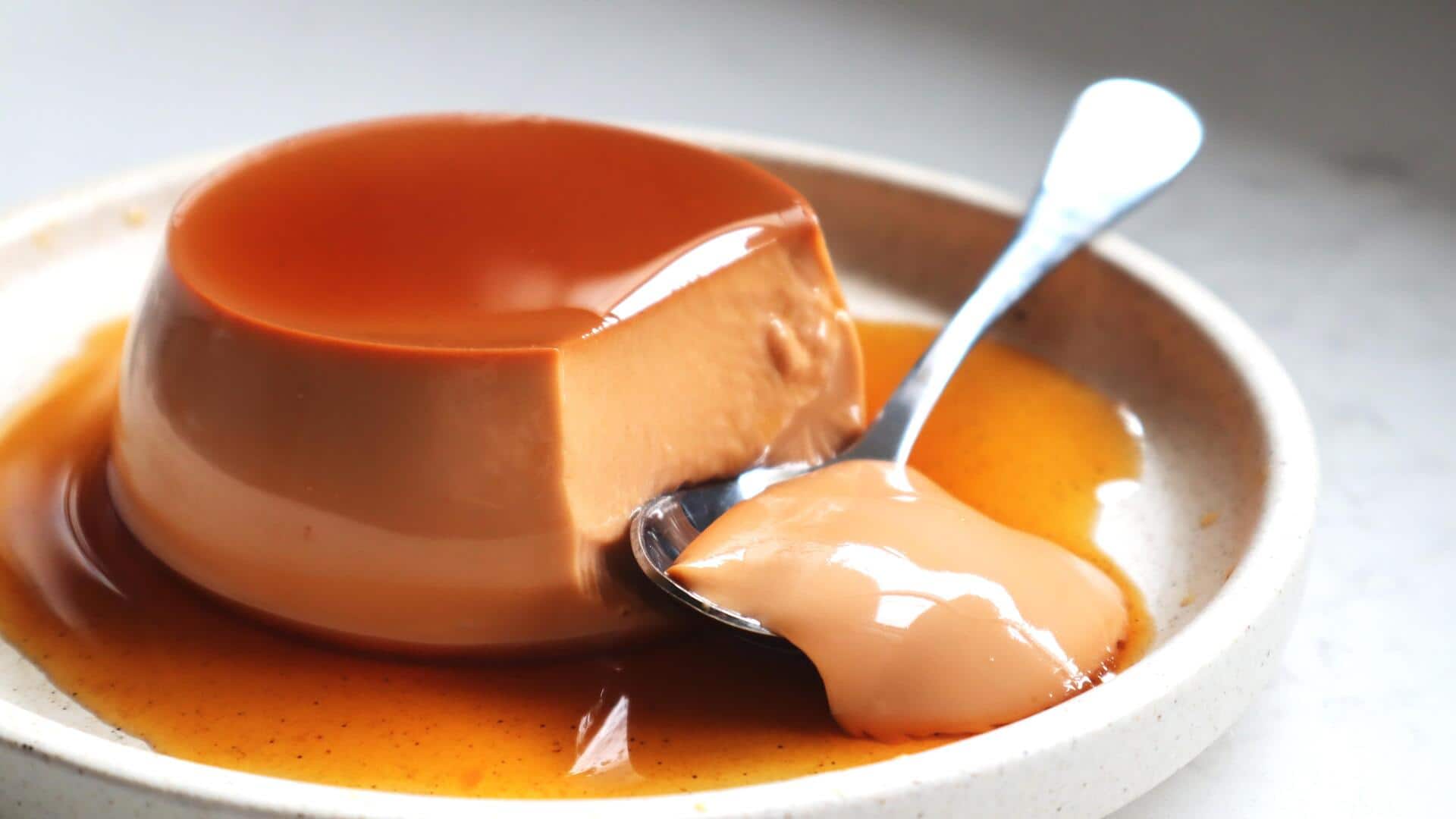 พุดดิ้งชาไทยกับอัลมอนด์คาราเมล