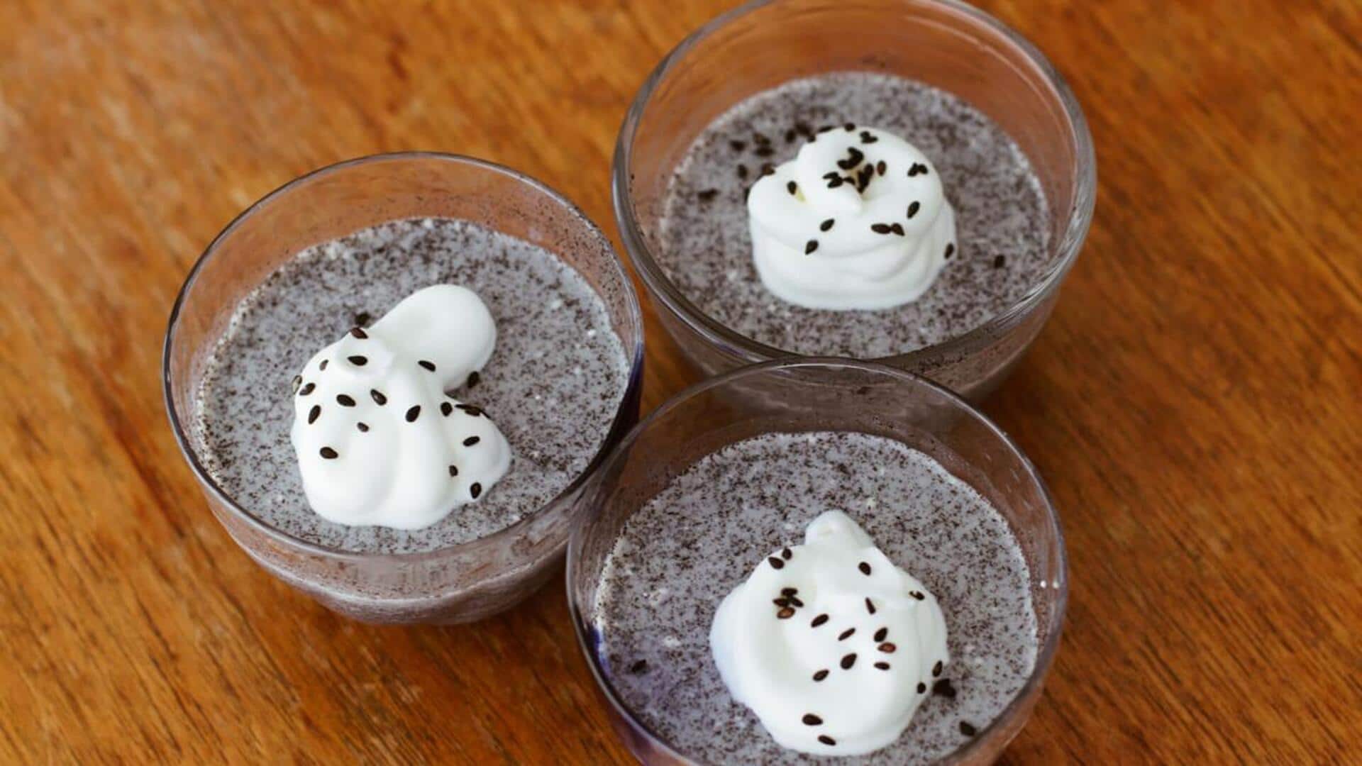 พุดดิ้งใบเตยงาดำสูตรอร่อย พุดดิ้งใบเตยงาดำสูตรอร่อย