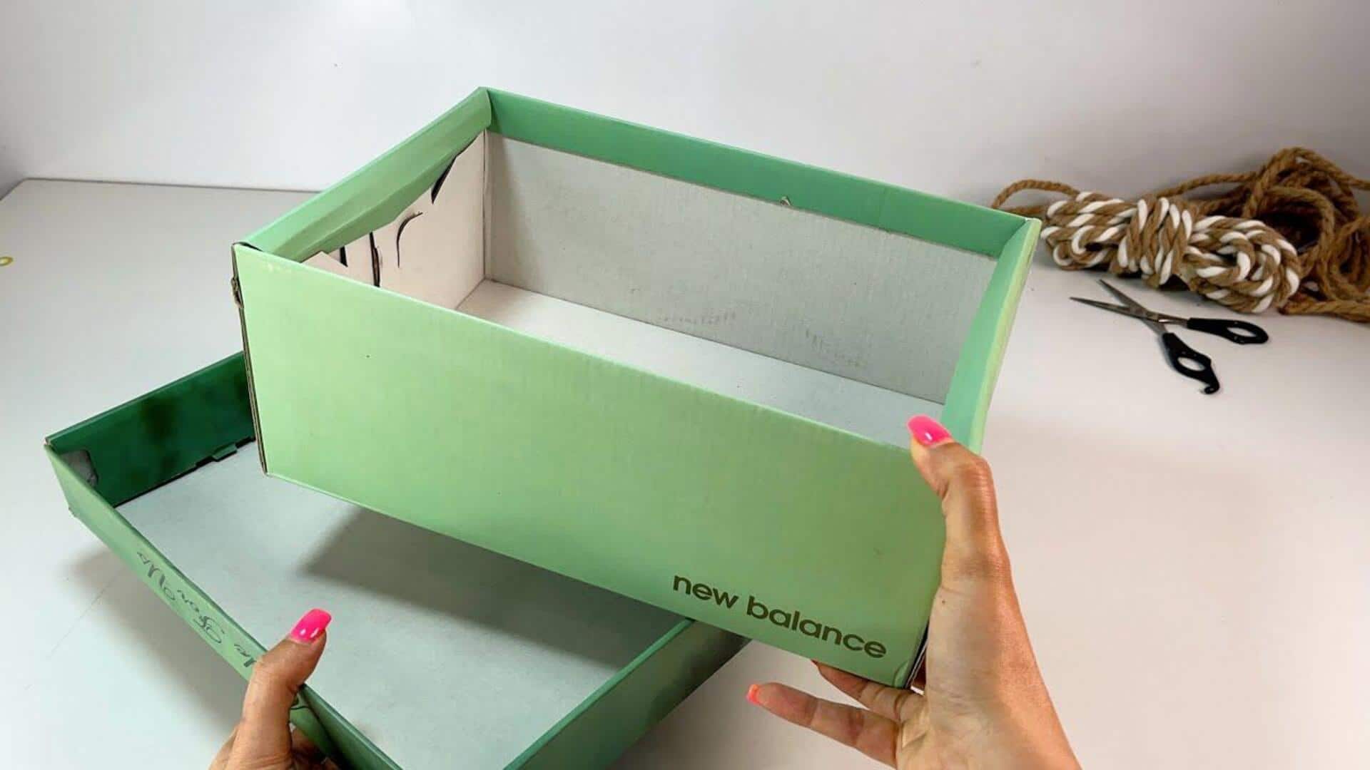 รีไซเคิลกล่องรองเท้าเก่าให้กลายเป็นกล่องเก็บของสุดคุ้ม