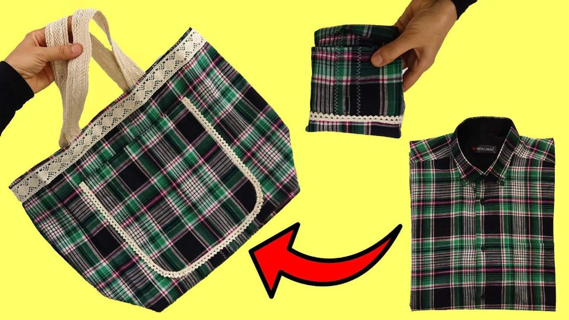 เสื้อยืดเก่า กลายเป็นถุงช้อปปิ้งรีไซเคิลสุดคุ้ม