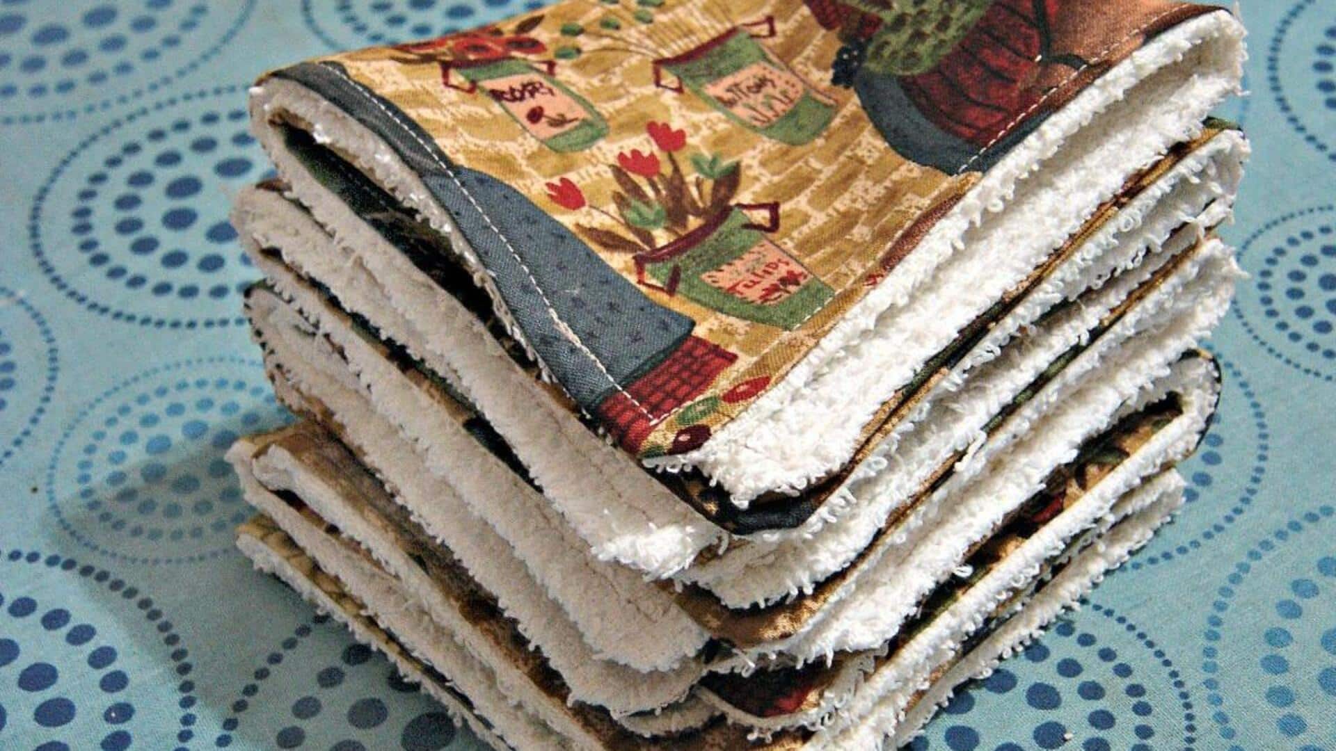 เสื้อเก่ากลายเป็นผ้าทำความสะอาดใช้ซ้ำได้ง่าย ๆ