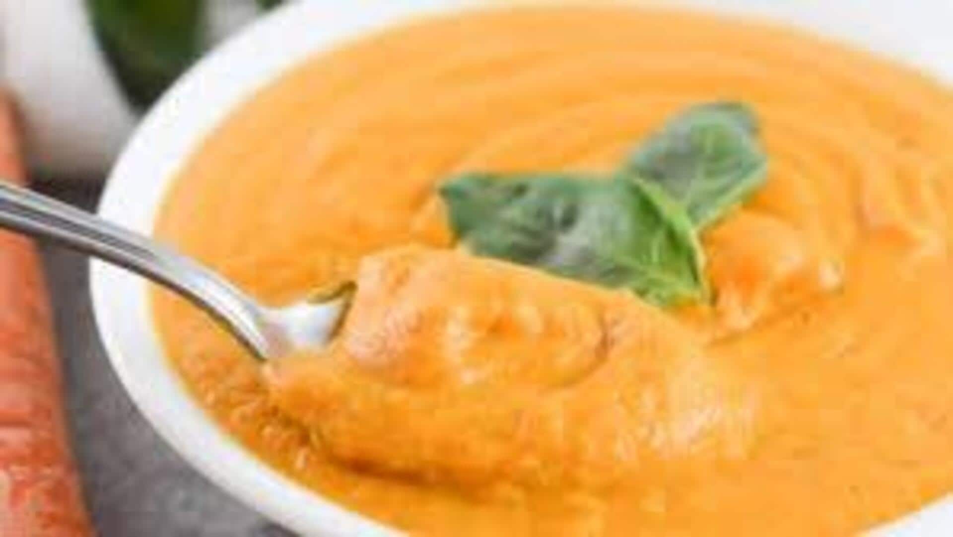 ซุปฟักข้าวแครอท สูตรมังสวิรัติสดชื่นเบาๆ