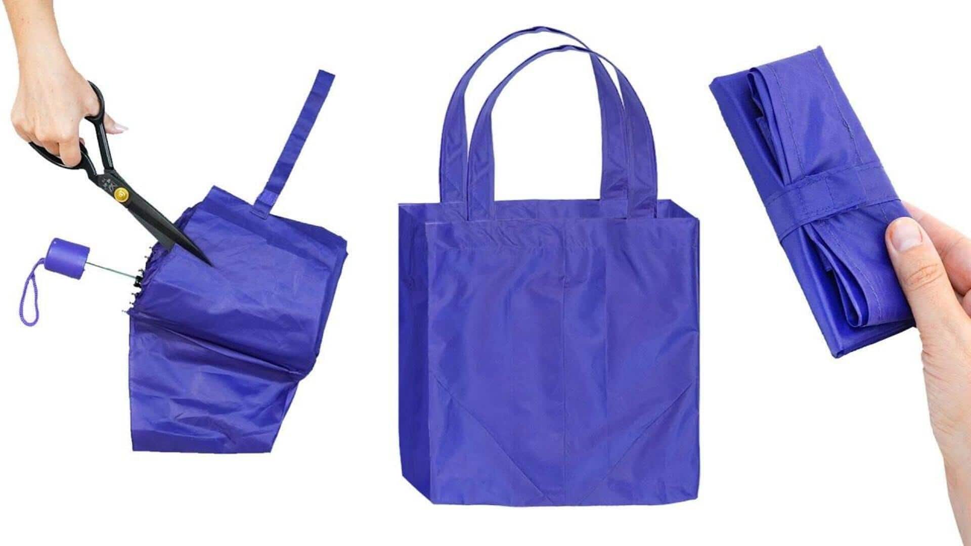 รีไซเคิลร่มเก่าให้กลายเป็นถุงช้อปปิ้งสุดเก๋