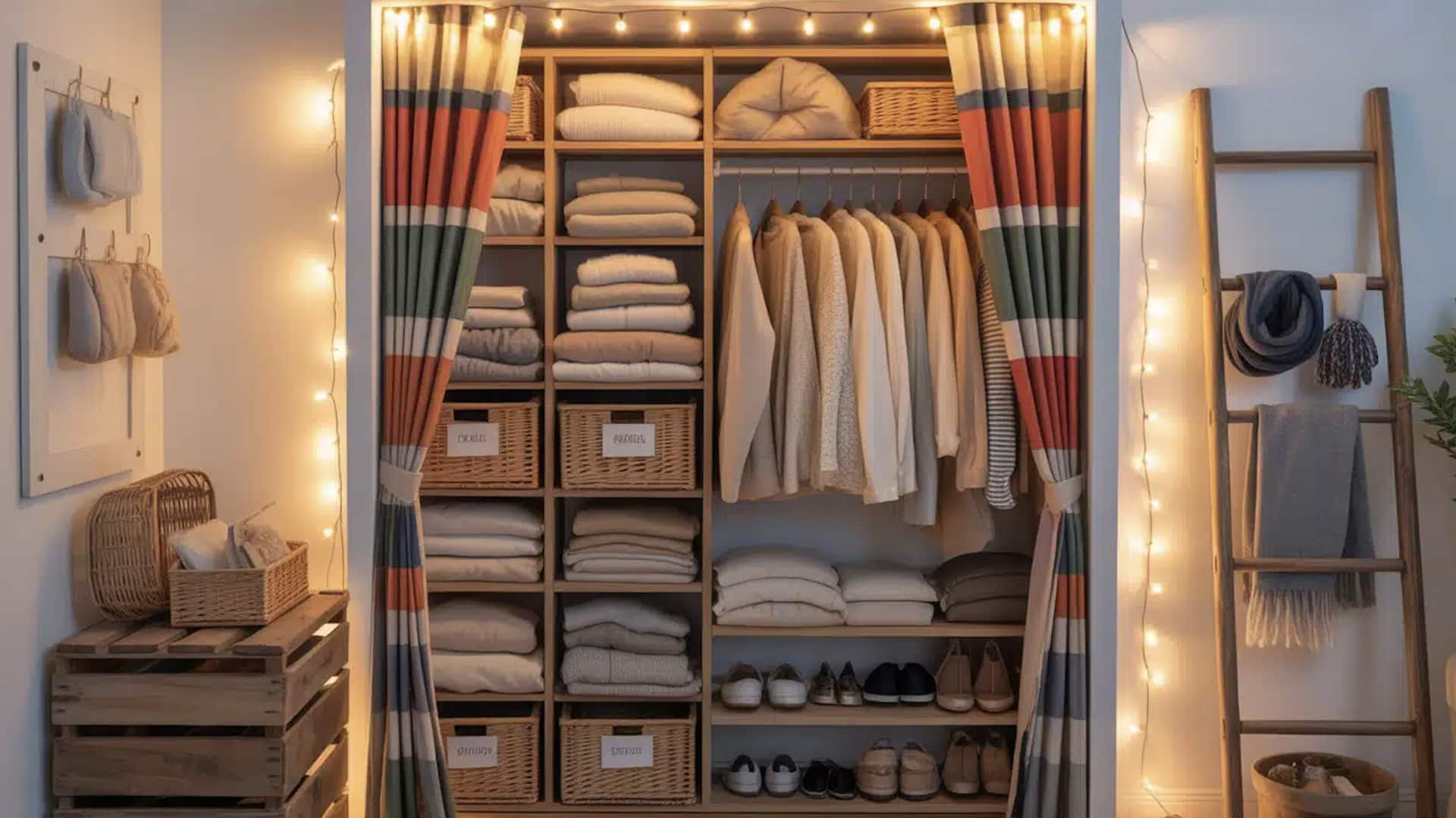 จัดระเบียบตู้เสื้อผ้าประหยัดด้วยไม้หนีบผ้า