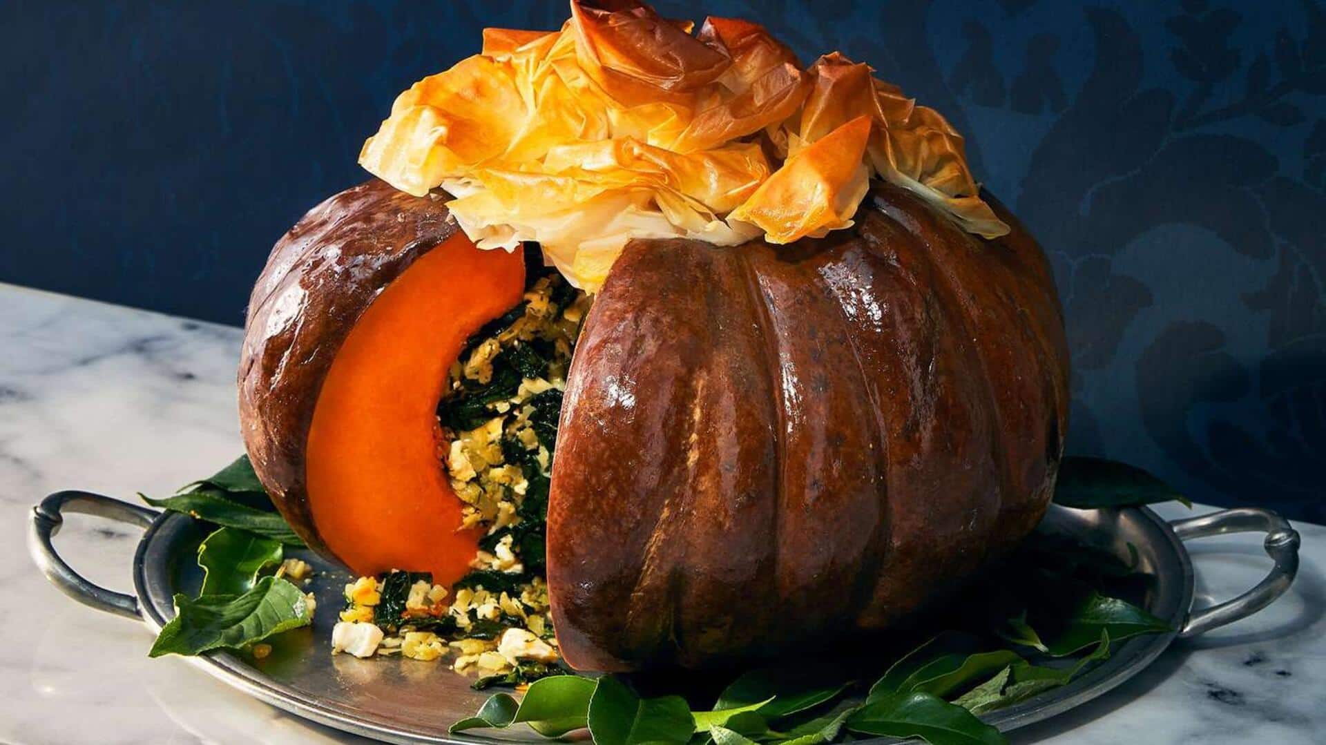 ฟักทองคาราเมลน้ำตาลโตนดและงาคั่ว