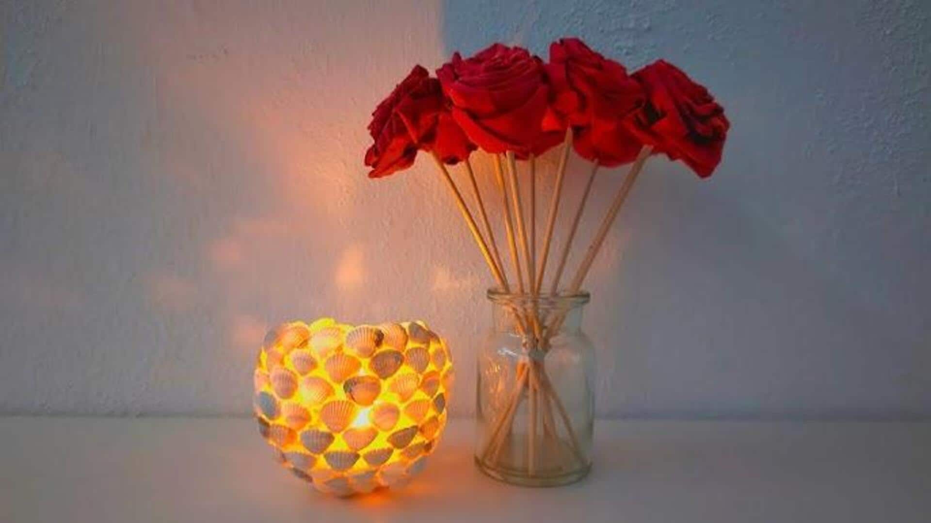 ไอเดียทำที่ใส่เทียนจากเปลือกหอยแบบประหยัด