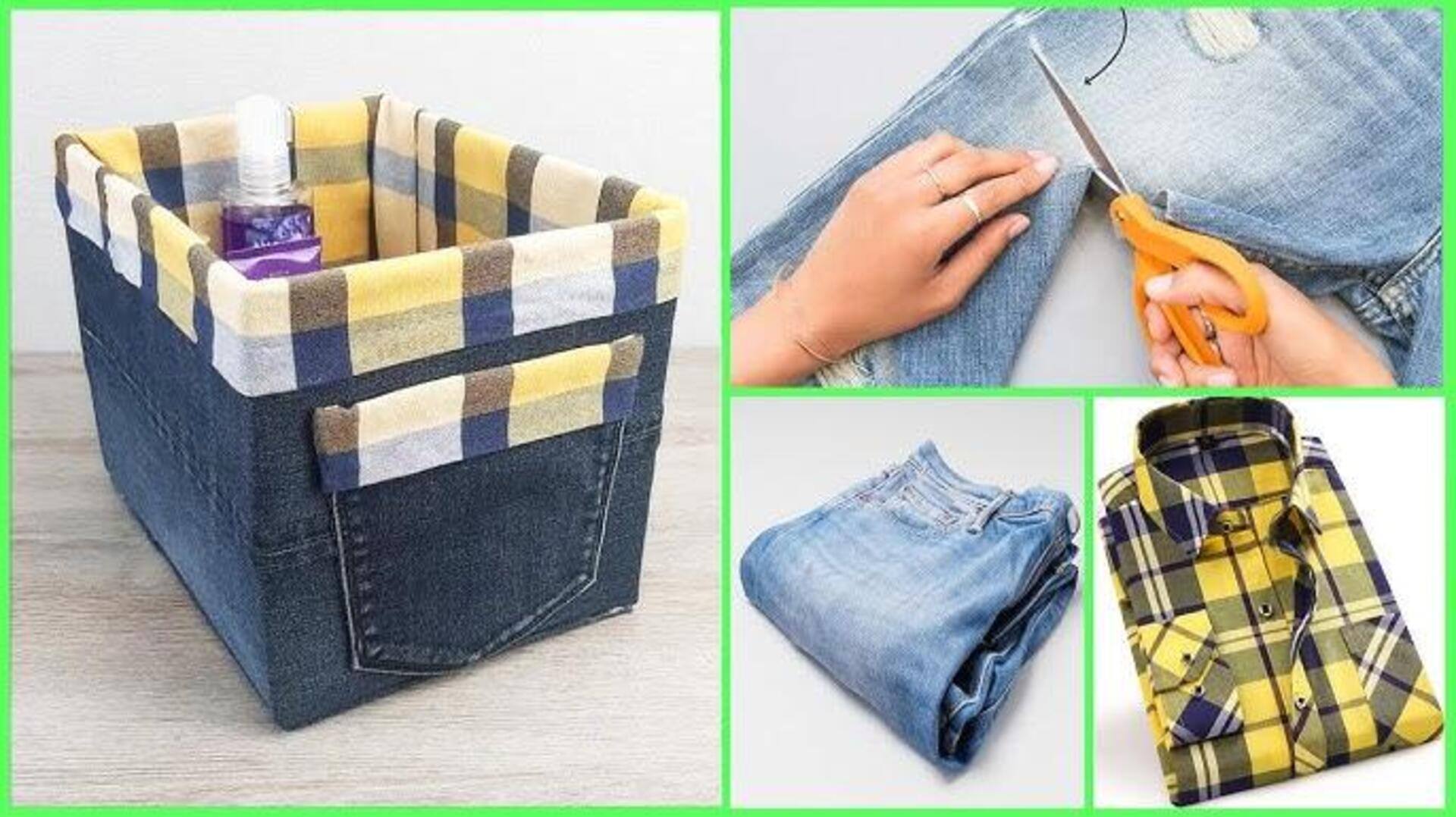 รีไซเคิลเสื้อผ้าเก่า เป็นกล่องเก็บของสุดชิค