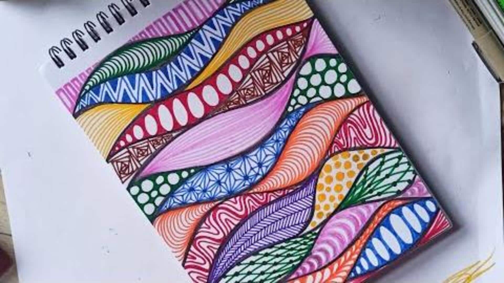 การผ่อนคลายด้วยการวาด Zentangle สีสันสดใส การผ่อนคลายด้วยการวาด Zentangle สีสันสดใส