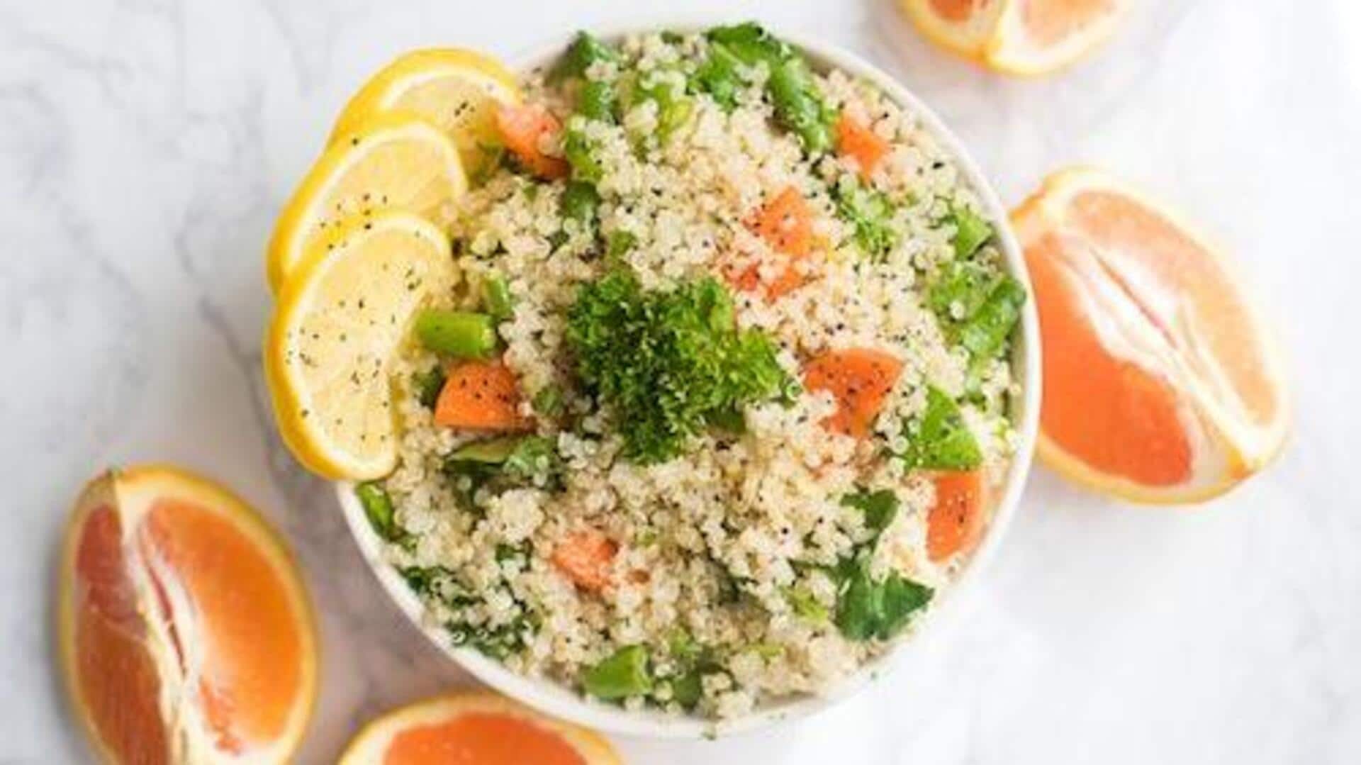 โบลควินัวผลไม้เขตร้อน ราดน้ำสลัดมะนาวสดชื่น