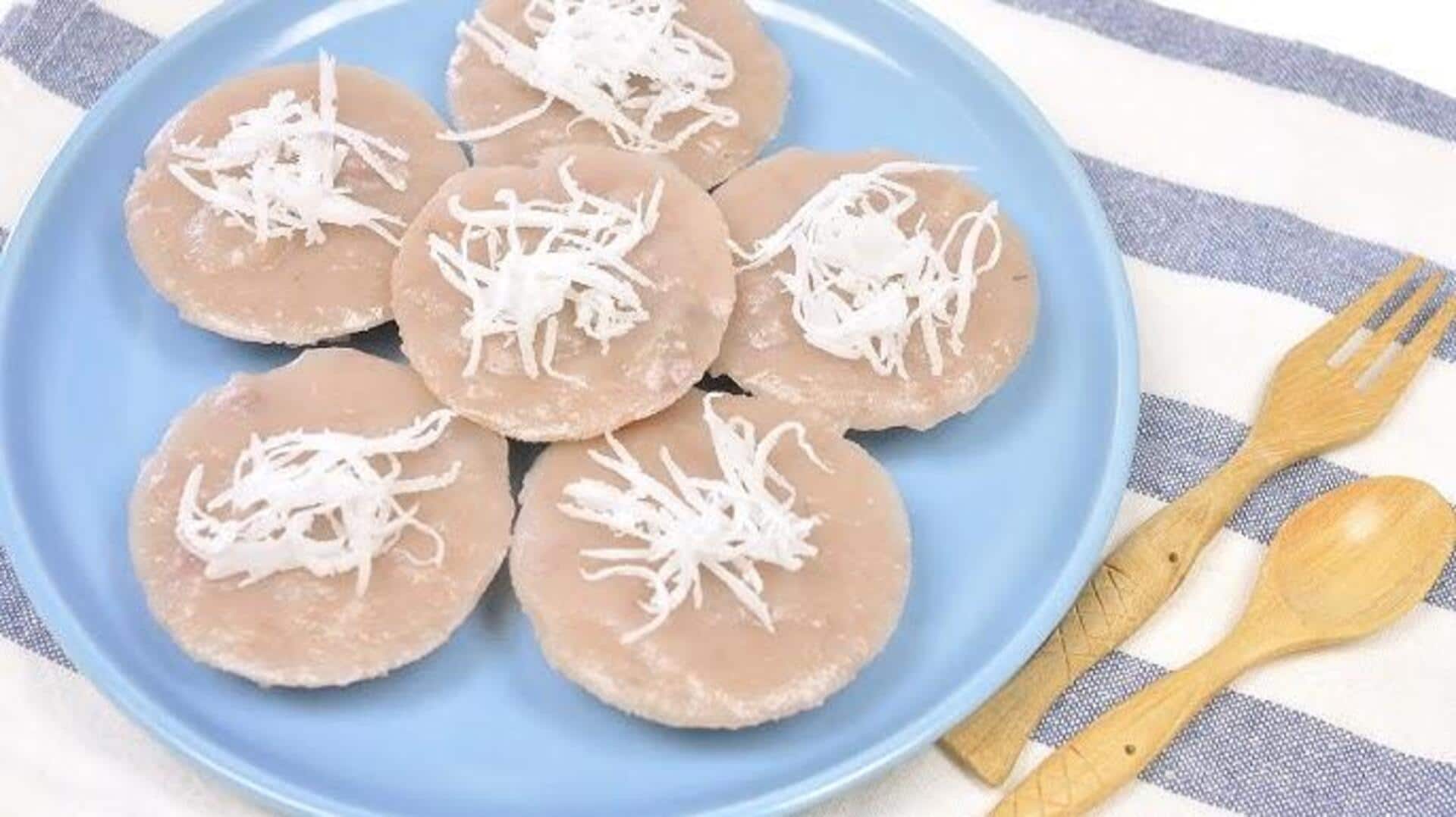 เมนูหวานแบบไทย: ขนมเค้กเผือกนึ่งหน้ากะทิ