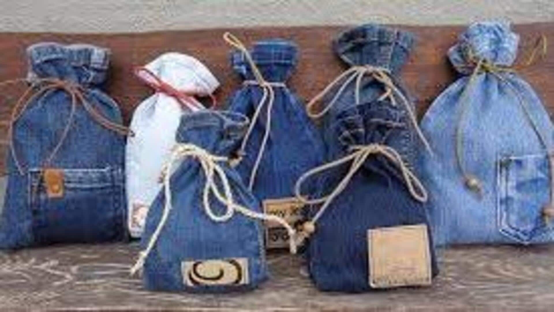 ไอเดียกระเป๋าผ้าฝ้ายจากกางเกงยีนส์เก่า