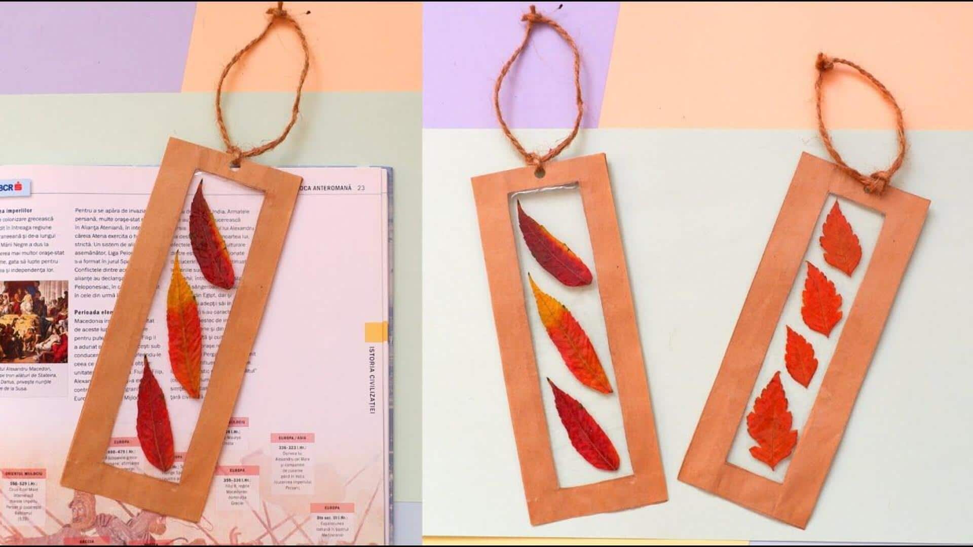 ไอเดียสร้างที่คั่นหนังสือจากใบไม้ร่วง