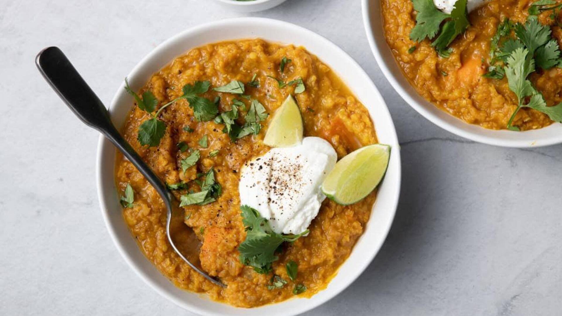 สูตรแกงถั่วเลนทิลแดงรสกลมกล่อม 